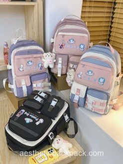 Kawaii Waterproof Candy Color Space Rabbit Aesthetic Backpack 2