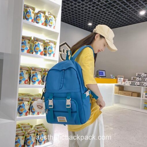 Adorable Japan Style Minimalist Design Leisure Candy Color Backpack 16