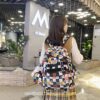 Kindhearted High Quality Korean Style Plaid Clear-Pocket Backpack 12