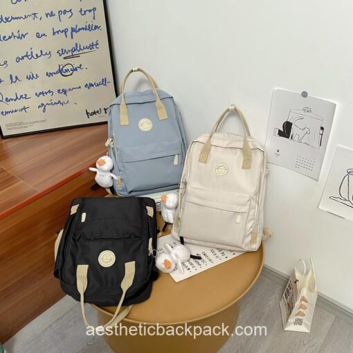 Kawaii Simple Waterproof Rucksack High Quality Backpack 3