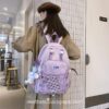 Korean Style Mesh School Bag Waterproof Rucksack Backpack 4