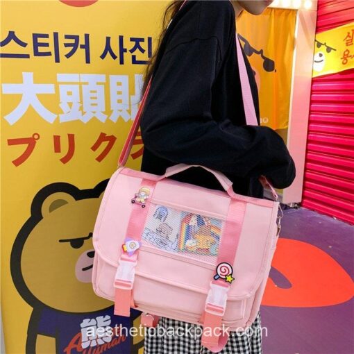Harajuku Japanese Style Rainbow Candy Horizontal Backpack 14