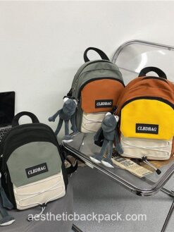 Harajuku Small Panelled Colors Drawstring Mini Backpack 2