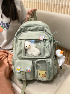 Softie Cute Waterproof Nylon Teddy Duck Aesthetic Backpack 1