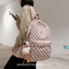 Cool Pink Plaid Checked Sweet Aesthetic Backpack 1