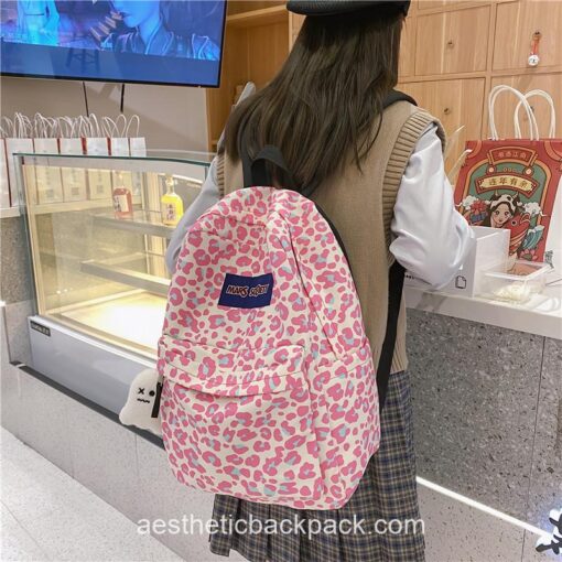 Kawaii Leopard Panther Aesthetic Backpack 14