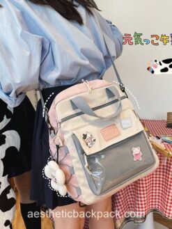Kawaii Multifunction Lovely Transparent Pocket Mini Backpack 1