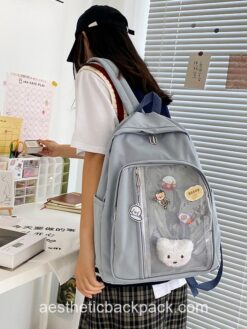 Cozy Solid Transparent Preppy Sweet Backpack 2