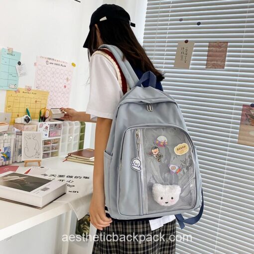 Cozy Solid Transparent Preppy Sweet Backpack 2