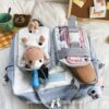 Lovely Cow Cartoon Clear Pocket Sweet Aesthetic Horizontal Backpack 20