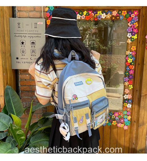 Korean Kawaii Panelled Aesthetic Backpack 18