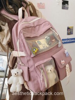 Comfy Preppy Sheep Teddy Style Aesthetic Backpack 2