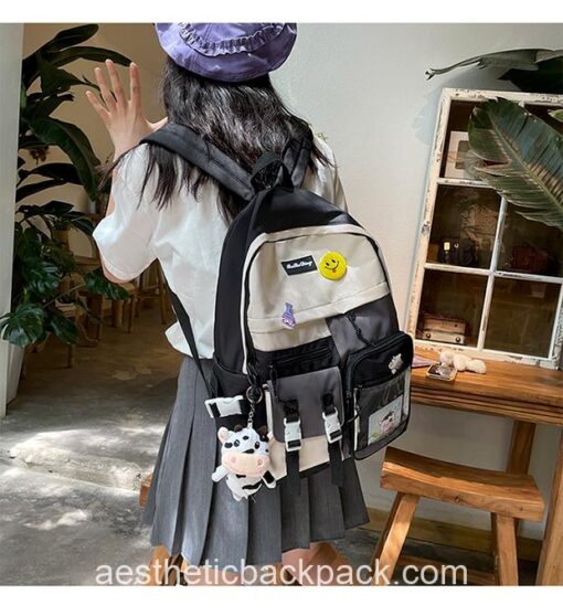 Korean Kawaii Panelled Aesthetic Backpack 13