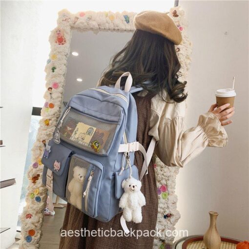 Comfy Preppy Sheep Teddy Style Aesthetic Backpack 17
