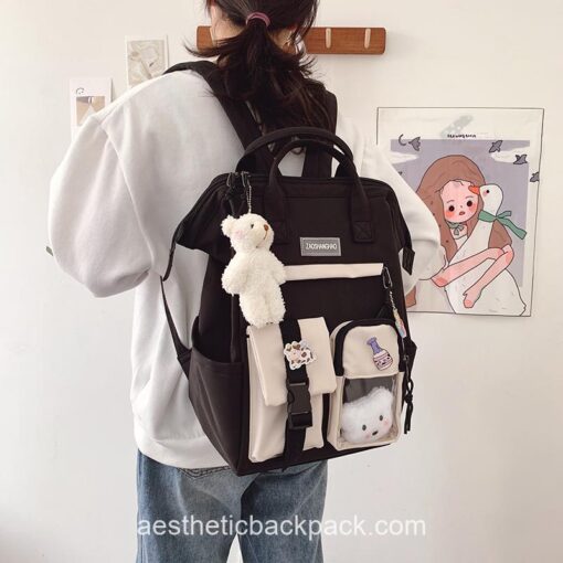 Adorable Preppy Waterproof Candy Colors Teddy Bunny Backpack 23