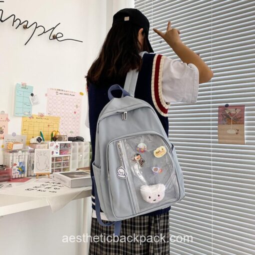 Cozy Solid Transparent Preppy Sweet Backpack 11