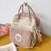 Romantic Korean Style Sweet Corduroy Aesthetic Backpack 1