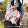Lovely Cow Cartoon Clear Pocket Sweet Aesthetic Horizontal Backpack 1