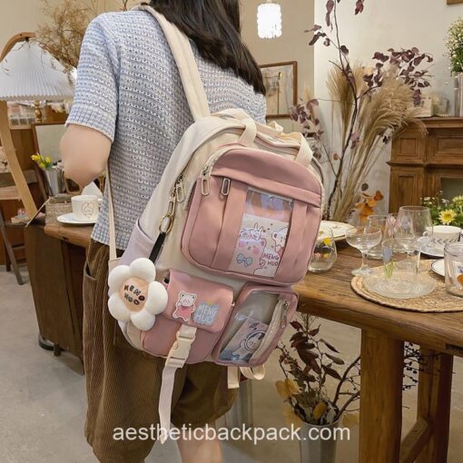Warmhearted Kawaii Pendant Cute Flower Backpack 3