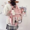 Adorable Preppy Waterproof Candy Colors Teddy Bunny Backpack 4