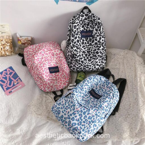 Kawaii Leopard Panther Aesthetic Backpack 2