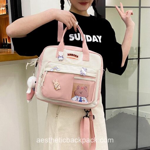 Cool Portable Multifunctional Teddy Girl Horizontal Backpack 15