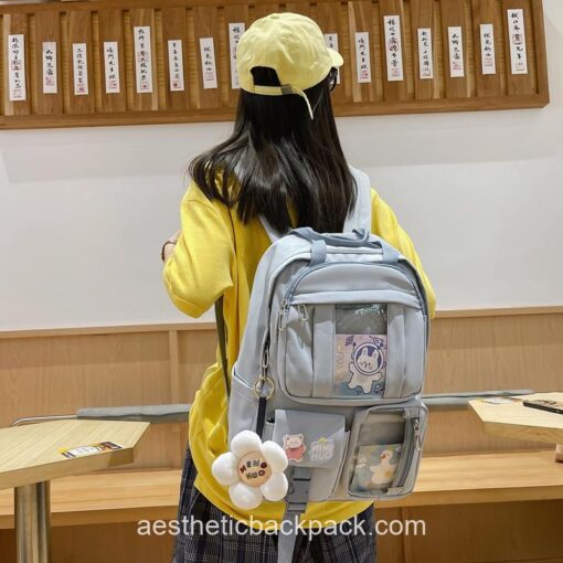 Warmhearted Kawaii Pendant Cute Flower Backpack 14