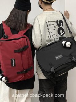 Cute Multifunctional Solid Crossbody Horizontal Backpack 1