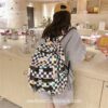 Cozy Plaid Casual Rucksack Aesthetic Backpack 3