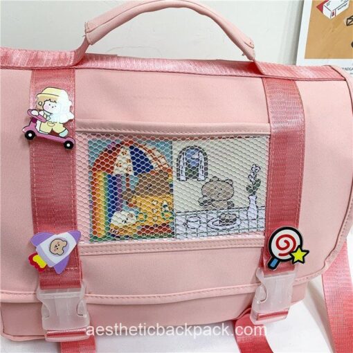 Harajuku Japanese Style Rainbow Candy Horizontal Backpack 18