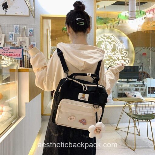 Charming Multifunction Kawaii Sweet Aesthetic Horizontal Backpack 14