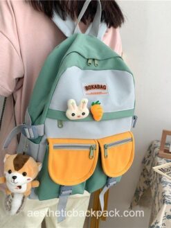 Softhearted Girl Kawaii Panelled Aesthetic Backpack 1