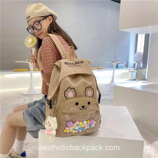 Cool Cartoon Bunny Anime School Bag Kawaii Bear Aesthetic Backpack 14