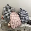 Cool Pink Plaid Checked Sweet Aesthetic Backpack 3