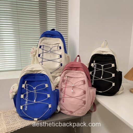 Cozy Large Capacity Candy Color Drawstring Backpack 2