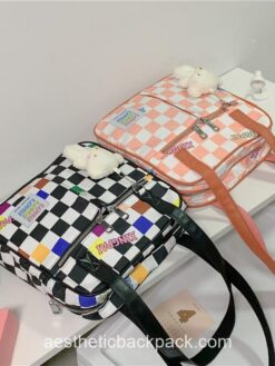 Sweet Plaid Bags Korean Checkerboard Purse Tote Bag 2