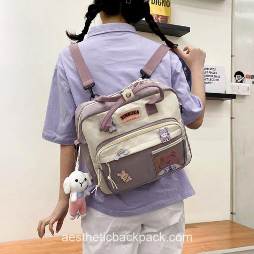 Cool Portable Multifunctional Teddy Girl Horizontal Backpack 19