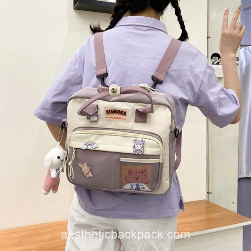Cool Portable Multifunctional Teddy Girl Horizontal Backpack 3