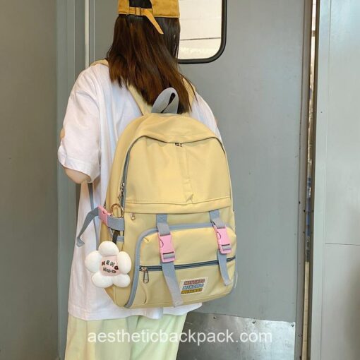 Adorable Japan Style Minimalist Design Leisure Candy Color Backpack 17