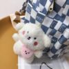 Warmhearted Japanese Cute Bear Small Classic Plaid Backpack 21