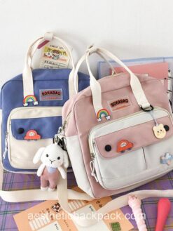 Elegant Rainbow Bunny Shoulder Bags Horizontal Backpack 2
