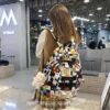 Kindhearted High Quality Korean Style Plaid Clear-Pocket Backpack 13