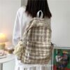Elegant Simple Striped Plaid Backpack 4