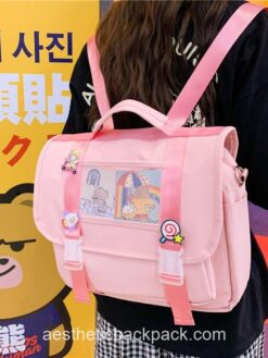 Harajuku Japanese Style Rainbow Candy Horizontal Backpack 1