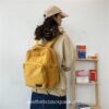 Cool Vintage Canvas Solid Color Classic Backpack 15