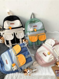Softhearted Girl Kawaii Panelled Aesthetic Backpack 2