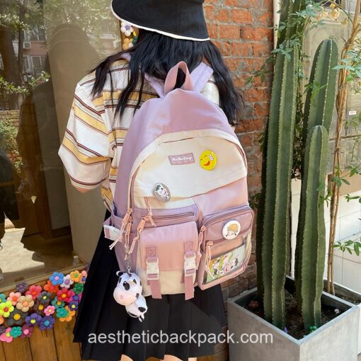 Korean Kawaii Panelled Aesthetic Backpack 5