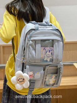 Warmhearted Kawaii Pendant Cute Flower Backpack 1