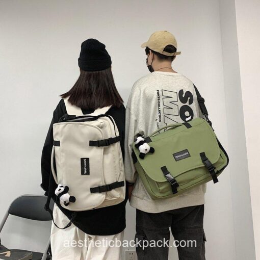 Cute Multifunctional Solid Crossbody Horizontal Backpack 11