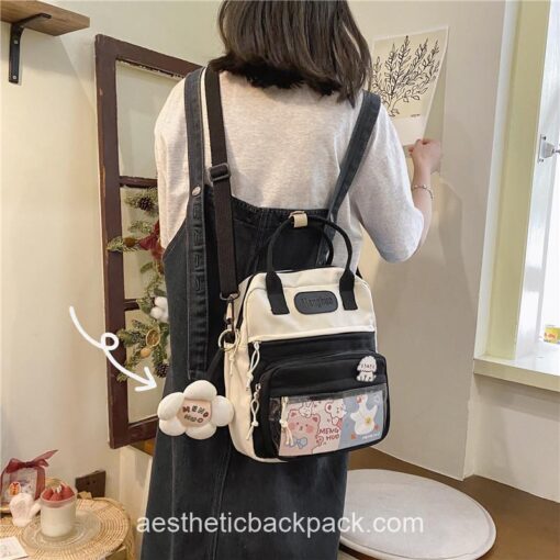 Sweet Korean Style Waterproof Teddy Happy Mini Backpack 5